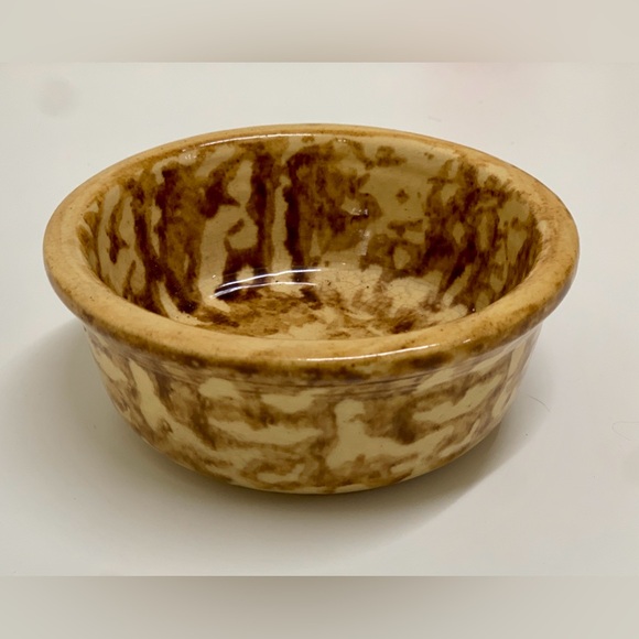 19th Century Antique American Rockingham Melt Glaze Spatter Spongeware Bowl - Picture 6 of 14